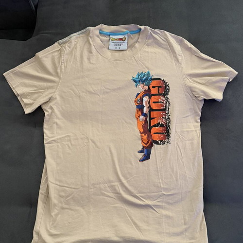 Dragon Ball Super x Celio T-Shirt Goku Super Saiyan Blue beige size M like new