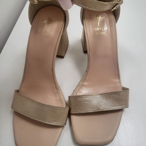 Mariella Fabiani sandals like new, pink gold leather platform heels