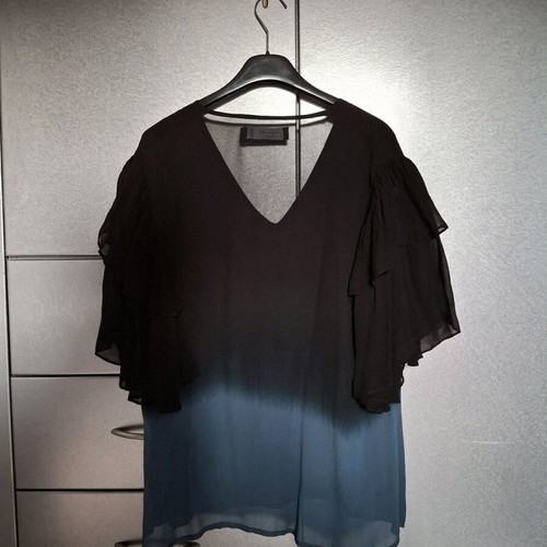 Religion blouse like new, black and blue with transparent back