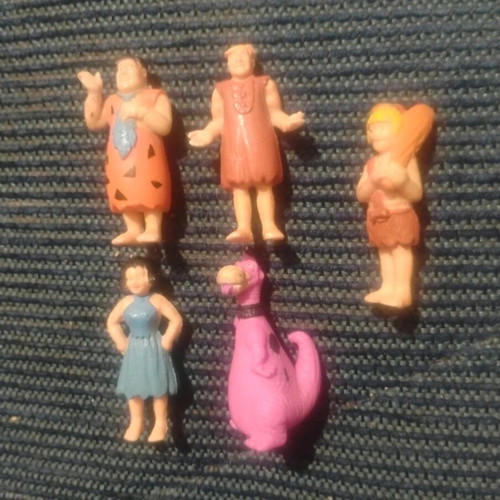 Flintstones figures from chocolate eggs used