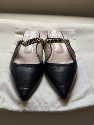 Wall Street Exclusive Collection μαύρα δερμάτινα slingback παπούτσια σαν καινούργια