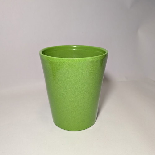 Ceramic flowerpot green new 13.5x15cm