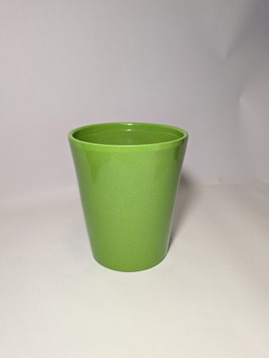 Ceramic flowerpot green new 13.5x15cm