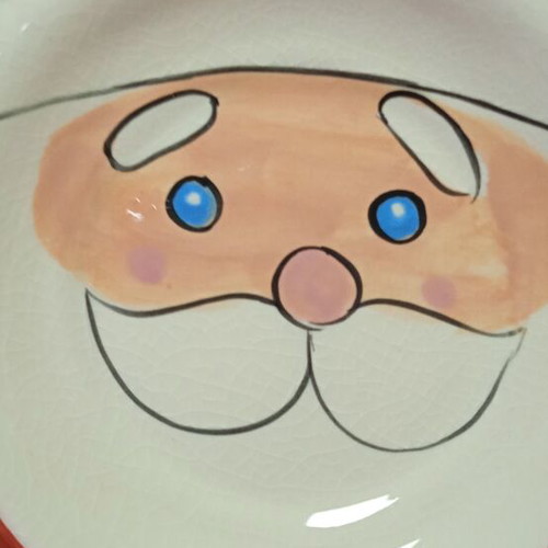 Hand-painted Santa Claus plate for cup and cookies