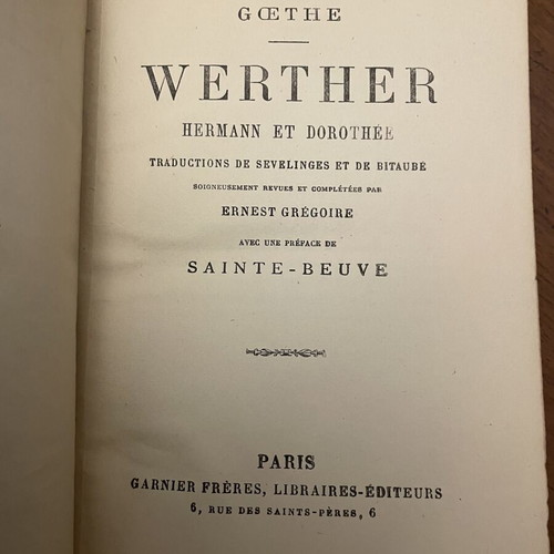 Goethe Two Works in One French Book used, leatherbound edition