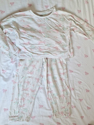 Sinsay children's pajamas 116cm used, unicorn design, white and pink