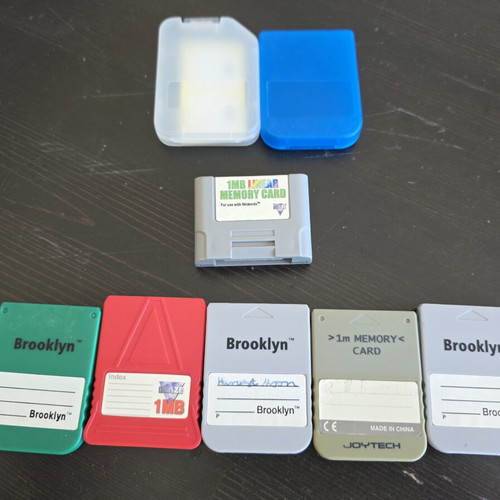 Memory Cards pack used, 5x PS1 and 1x Nintendo 64 with cases
