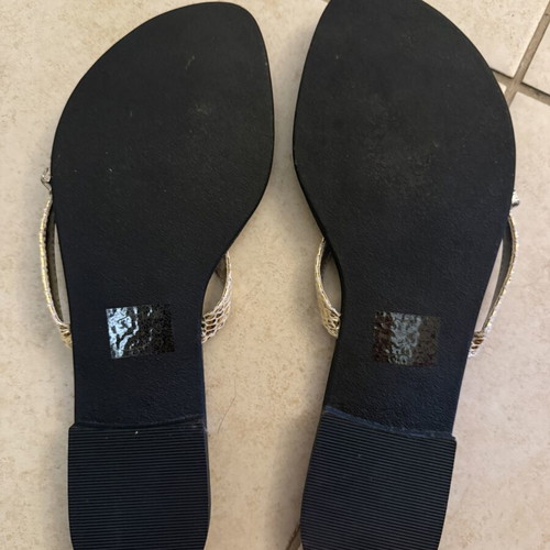 Symbol women's sandals like new, size 37, gold with rhinestones
