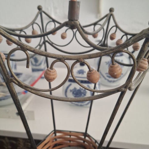 Umbrella stand used, old metal, 65cm height