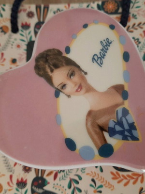Barbie collectible vintage 90s jewelry box pink porcelain like new