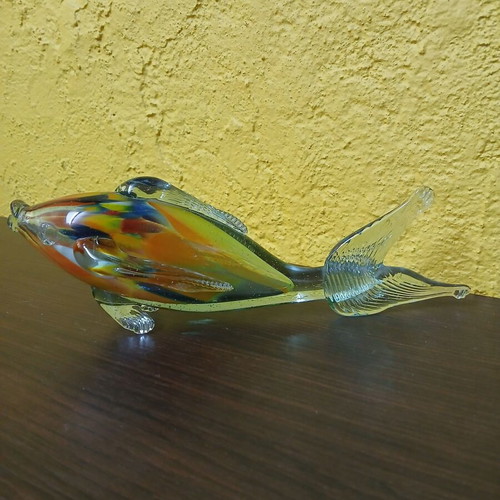 Blown Glass Fish used with colorful design