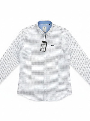Garcia Stretch Printed Long Sleeve Shirt, White, Size L
