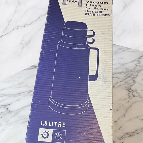 Vintage Vacuum Flask VB-4500PS 1.8L Hot & Cold with 2 Cups New