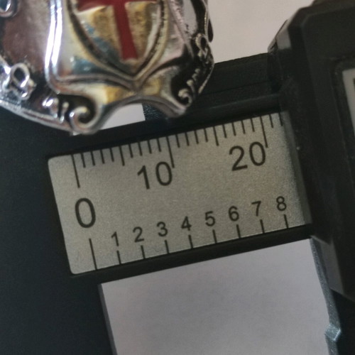 Knights Ring with Shield and Red Medieval Cross new