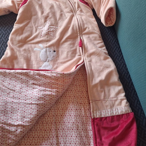 Premaman velour baby sleeping bag, pink, size 1
