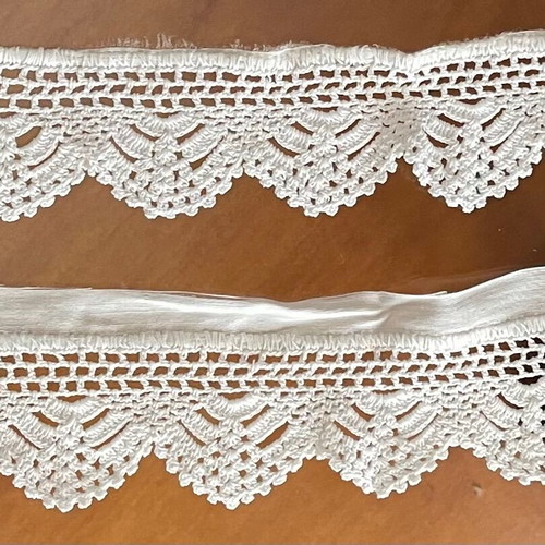Handmade crochet lace used for towels and pillowcases