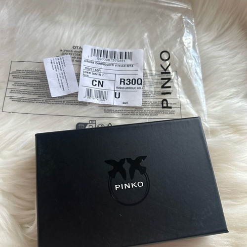 Authentic Pinko leather card holder new, red