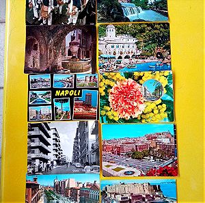 10 καρτ-ποστάλ Ιταλία- Γαλλία-Ελβετία