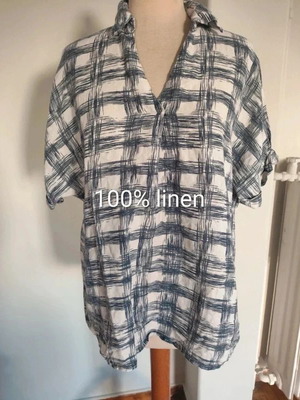 Francesca Bettini Linen V-Neck Shirt Size L Like New