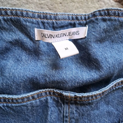 Calvin Klein denim short overalls like new, size medium, blue