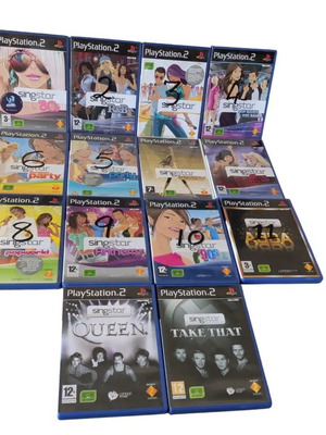 Singstar games bundle for PlayStation 2, used, 14 discs