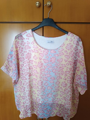Μπλούζα animal print Made in Italy καινούργια, One Size, παστέλ αποχρώσεις