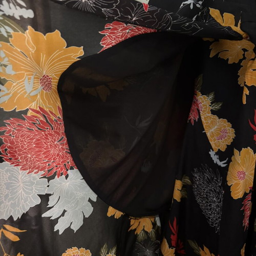Dina wrap dress with autumn floral print, XXL