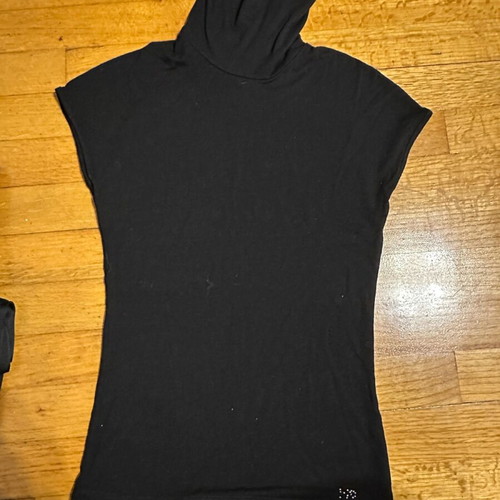 Turtleneck blouse black short sleeve like new, size S