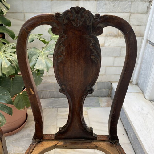 Chairs with lion feet pack of 4, solid wood, used, 1936