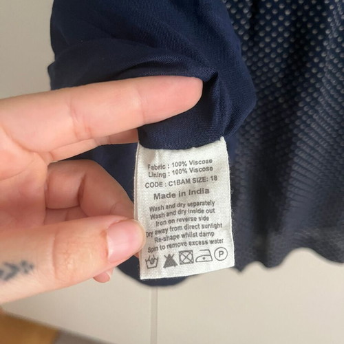 Toast Navy Viscose Dress like new, adjustable drawstring waist