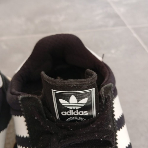 Adidas men's athletic shoes used, size 43.5, black and white