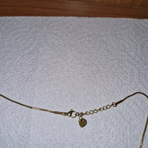 Steel necklace pendant new gold-colored