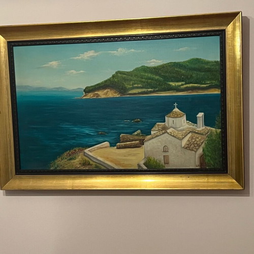 Painting by artist N. Sidiropoulos used