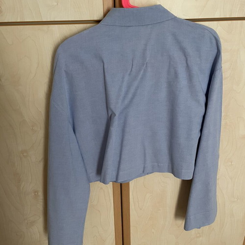 Zara cropped shirt XL like new, blue cotton
