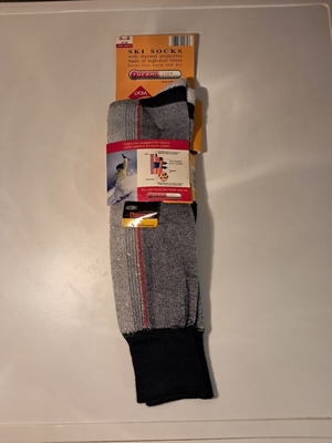 Ski socks new, size 39-42, grey and black