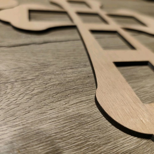 Wooden cross with compartments for artistic creations new