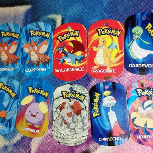 Pokémon metal tags 2006 like new, set of 10
