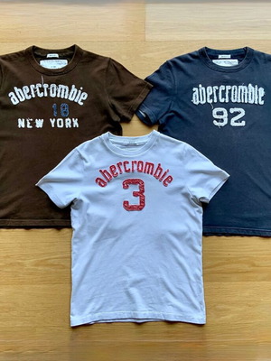 Παιδικά T-shirts Abercrombie & Fitch μεταχειρισμένα, σετ 3 τεμαχίων, μέγεθος L