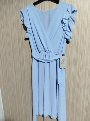 Φόρεμα κρουαζέ καινούργιο τιρκουάζ και μπλε μέγεθος M