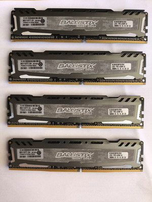 Crucial Ballistix Sport DDR4 16GB 2400MHz RAM σαν καινούργιο