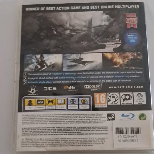 Battlefield 3 PS3 game like new, no scratches