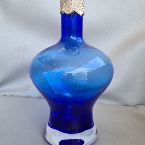 Italian decorative liqueur vase new, blue