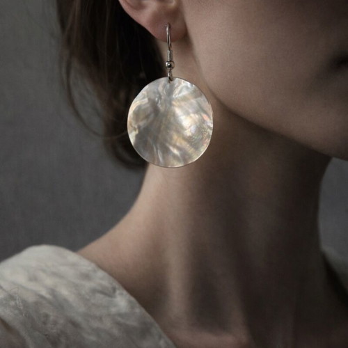 Mother of Pearl Earrings new, natural iridescent shell drops