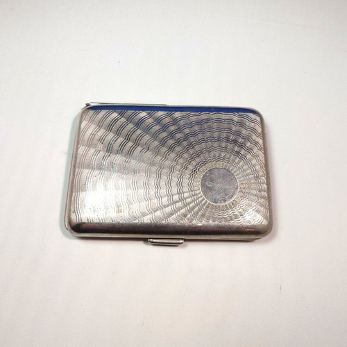 Engraved metal cigarette case vintage tobacco box used