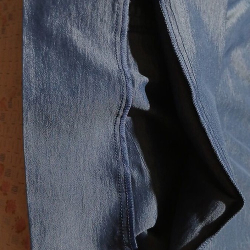 Unique Fashion blue mini skirt satin taffeta, size L
