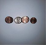  Δολάριο ΗΠΑ: Κέρματα δολαρίου (19$) + Αναμνηστικο token με τον Kennedy + αναμνηστικό token bridge