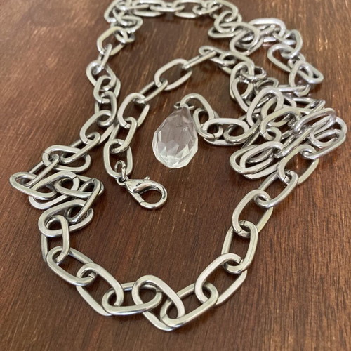 Chain belt silver adjustable used, length 1.13 cm