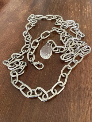 Chain belt silver adjustable used, length 1.13 cm