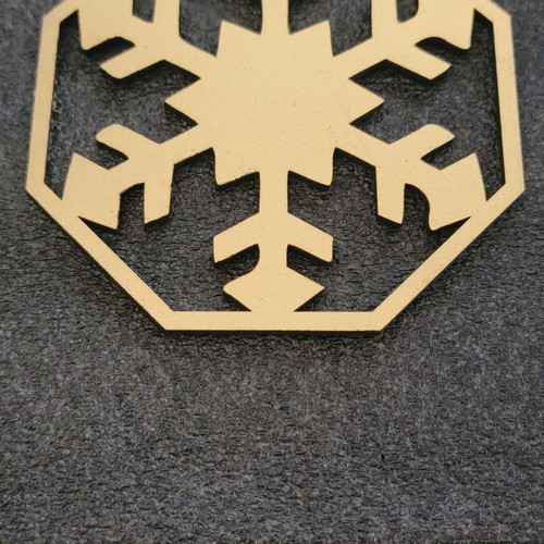 Set of 3 handmade MDF coasters with snowflake design