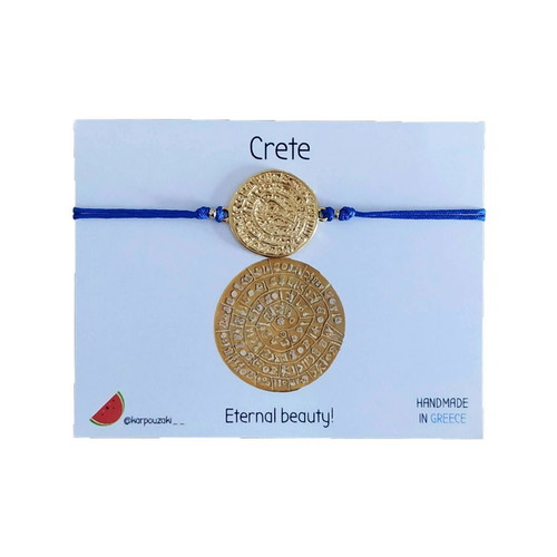 Bracelet with gold Phaistos Disc new, gold color